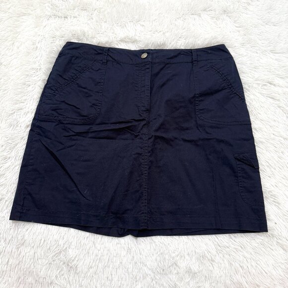 Karen Scott Dresses & Skirts - Women Karen Scott Casual Comfort A Line Skorts in Navy Blue Size 16